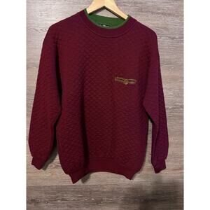 Michael Ricci Vintage Grandpa sweater Medium Burgundy pullover Made in Italy